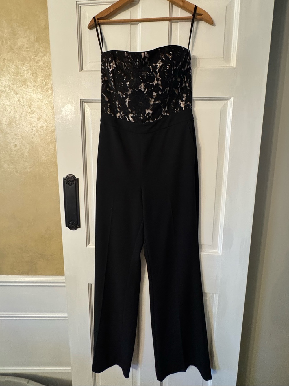WHBM Black Lace Strapless Jumpsuit formal